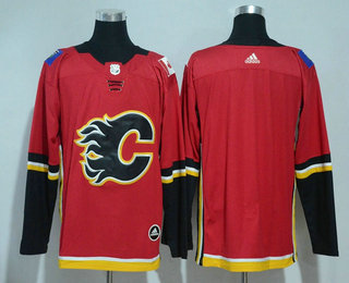 Men's Calgary Flames Blank Red Home 2017-2018 Hockey Stitched NHL Jersey