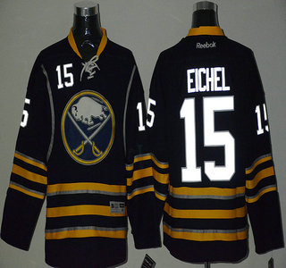 Men's Buffalo Sabres #15 Jack Eichel Night Luminous Navy Blue Jersey