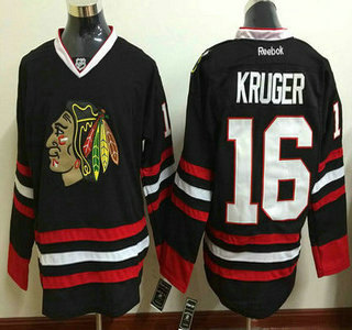 Chicago Blackhawks #16 Marcus Kruger Black Authentic Reebok Hockey Jersey