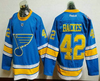 Men's St. Louis Blues #42 David Backes Blue 2017 Winter Classic Stitched NHL Reebok Hockey Jersey