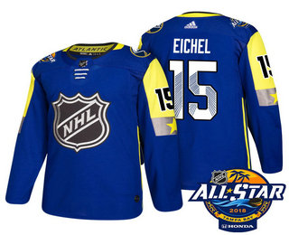 Men's Buffalo Sabres #15 Jack Eichel Blue 2018 NHL All-Star Stitched Ice Hockey Jersey