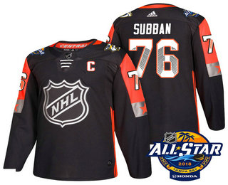 Men's Nashville Predators #76 P.K. Subban Black 2018 NHL All-Star Stitched Ice Hockey Jersey