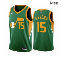 Men Utah Jazz 15 Derrick Favors Green NBA Swingman 2020 21 Earned Edition Jersey