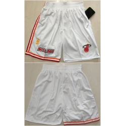 Men Miami Heat White Shorts Run Small