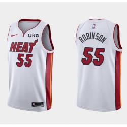 Men's Miami Heat #55 Duncan Robinson White Stitched NBA Jersey