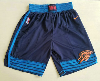 Men's Oklahoma City Thunder Navy Blue 2017-2018 Nike Swingman Stitched NBA Shorts