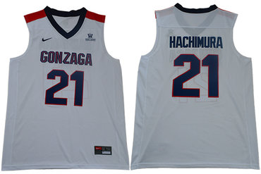 Gonzaga Bulldogs 21 Rui Hachimura White College Basketball Jersey