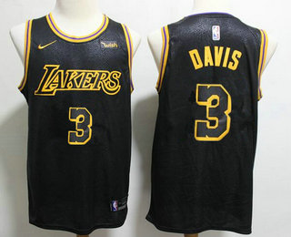 Men's Los Angeles Lakers #3 Anthony Davis 2019 Black Nike Swingman Wish Stitched NBA Jersey