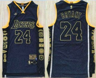 Men's Los Angeles Lakers #24 Kobe Bryant Black Retired Commemorative Soul Swingman Jersey