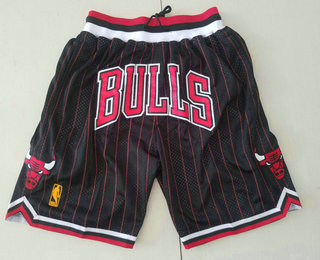 Chicago Bulls Black With Red Pinstripe 1997-98 Swingman Throwback Just Don Shorts