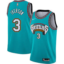 Men's Memphis Grizzlies #3 Allen Iverson Green 2019 NEW Nike Swingman Printed NBA Jersey