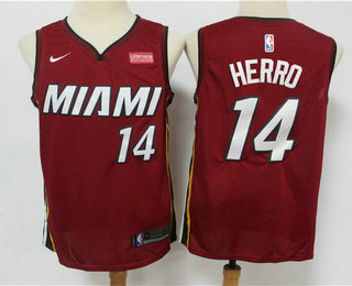 Men's Miami Heat #14 Tyler Herro Red 2019 Nike Swingman Stitched NBA Jersey With The Sponsor Logo