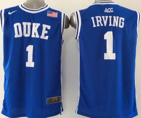 Duke Blue Devils #1 Kyrie Irving 2015 Blue Round Collar Jersey