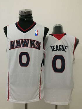 Men's Atlanta Hawks #0 Jeff Teague White Swingman Jersey