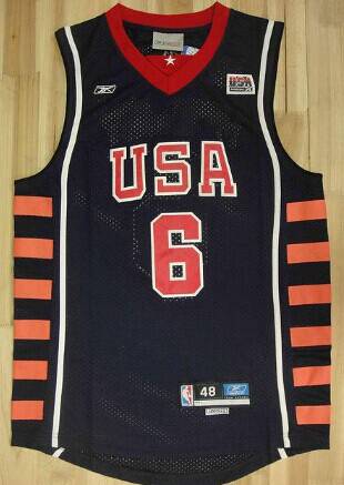 Men's 2004 Olympics Team USA #6 Tracy McGrady Navy Blue Swingman Jersey