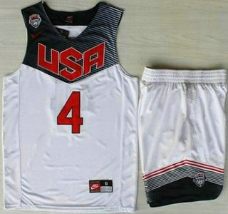 2014 USA Dream Team #4 Stephen Curry White Basketball Jersey Suits