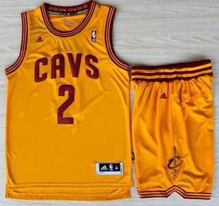 Cleveland Cavaliers 2 Kyrie Irving Yellow Revolution 30 Swingman Jerseys Shorts NBA Suits