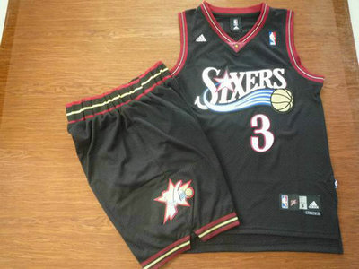 Philadelphia 76ers 3 A.Iverson black color Basketball Suit