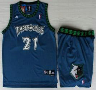 Minnesota Timberwolves #21 Kevin Garnett Blue Hardwood Classics Revolution 30 Jersey Short Suits