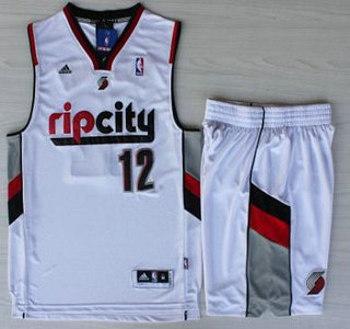 Portland Trail Blazers #12 LaMarcus Aldridge White Revolution 30 Swingman NBA Jersey Short Suits