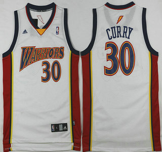 Men's Golden State Warriors #30 Stephen Curry Rookie White Swingman Jersey