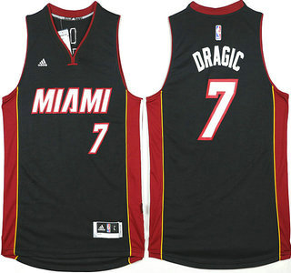 Men's Miami Heat #7 Goran Dragic Revolution 30 Swingman 2014 New Black Jersey