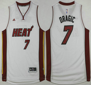 Men's Miami Heat #7 Goran Dragic Revolution 30 Swingman 2014 New White Jersey