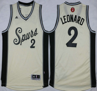 Men's San Antonio Spurs #2 Kawhi Leonard Revolution 30 Swingman 2015 Christmas Day White Jersey