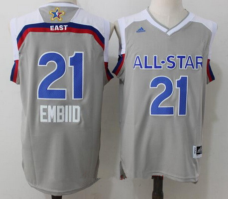 Men's Eastern Conference Philadelphia 76ers #21 Joel Embiid adidas Gray 2017 NBA All-Star Game Swingman Jersey