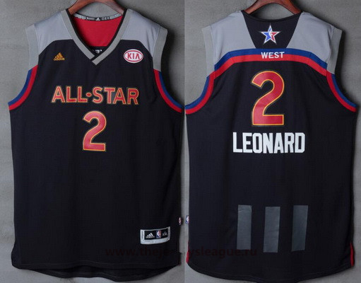 Men's Western Conference San Antonio Spurs #2 Kawhi Leonard adidas Black Charcoal 2017 NBA All-Star Game Swingman Jersey