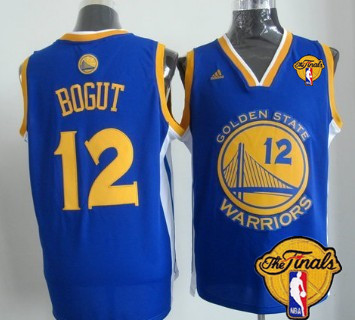 Men's Golden State Warriors #12 Andrew Bogut Blue 2017 The NBA Finals Patch Jersey