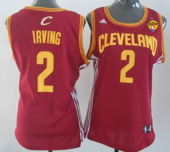 Women's Cleveland Cavaliers #2 Kyrie Irving Red 2017 The NBA Finals Patch Jersey