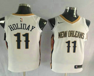 Men's New Orleans Pelicans #11 Jrue Holiday New White 2017-2018 Nike Swingman Stitched NBA Jersey