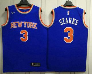 Men's New York Knicks #3 John Starks New Blue 2017-2018 Nike Swingman Stitched NBA Jersey