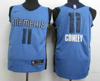 Men's Memphis Grizzlies #11 Mike Conley New Light Blue 2017-2018 Nike Authentic Stitched NBA Jersey