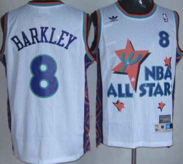 NBA 1995 All-Star #8 Charles Barkley White Swingman Throwback Jersey