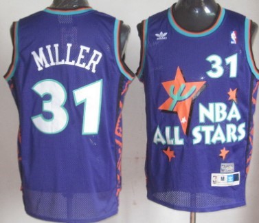 NBA 1995 All-Star #31 Reggie Miller Purple Swingman Throwback Jersey