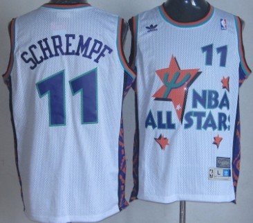 NBA 1995 All-Star #11 Detlet Schrempf White Swingman Throwback Jersey