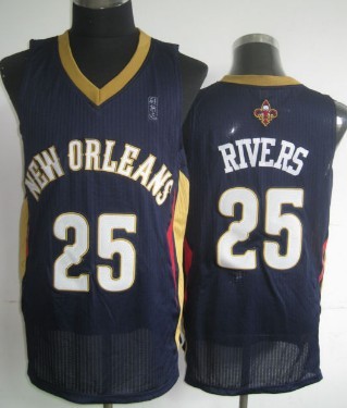 New Orleans Pelicans #25 Austin Rivers Navy Blue Swingman Jersey