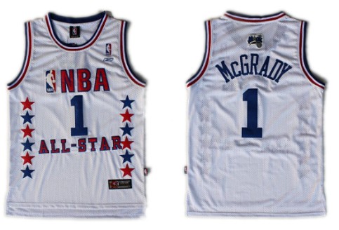 NBA 2003 All-Star #1 Tracy McGrady White Swingman Throwback Jersey