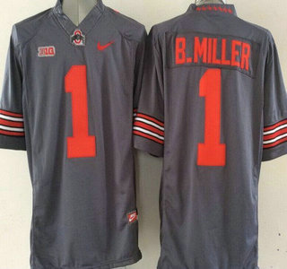 Ohio State Buckeyes #1 Baxton Miller Gray 2015 College Football Nike Limited Jersey