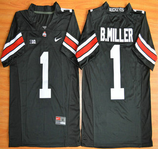 Ohio State Buckeyes #1 Baxton Miller Black 2015 College Football Nike Limited Jersey