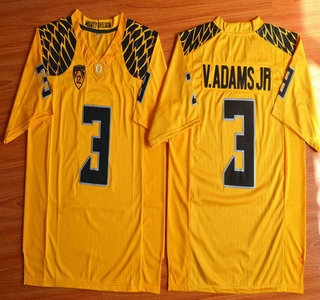 Oregon Duck #3 Vernon Adams Jr Yellow College Football Nike Limited Jersey