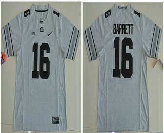 Men's Ohio State Buckeyes #16 J.T. Barrett Gridiron Gray Stitched College Football Nike NCAA Jersey