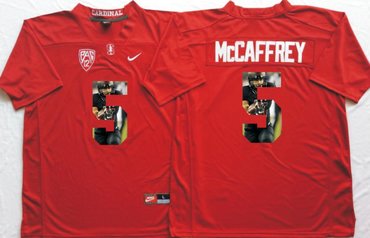 Stanford Cardinal 5 Christian McCaffrey Red Portrait Number College Jersey