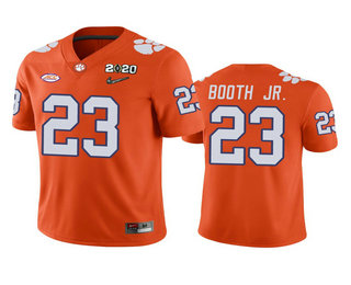 Men's Clemson Tigers #23 Andrew Booth Jr. Orange 2020 National Championship Game Jersey