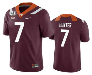 Men's Virginia Tech Hokies #7 Devon Hunter Maroon 150th College Football Nike Jersey