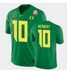 Men Oregon Ducks Justin Herbert 2021 Fiesta Bowl Green Game Jersey 0A