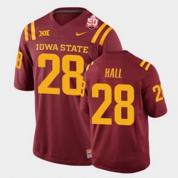 Men Iowa State Cyclones #28 Breece Hall 2021 Fiesta Bowl Cardinal College Football Jersey