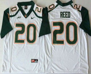 Men's Miami Hurricanes #20 Ed Reed White Stitched NCAA Nike College Football Jersey